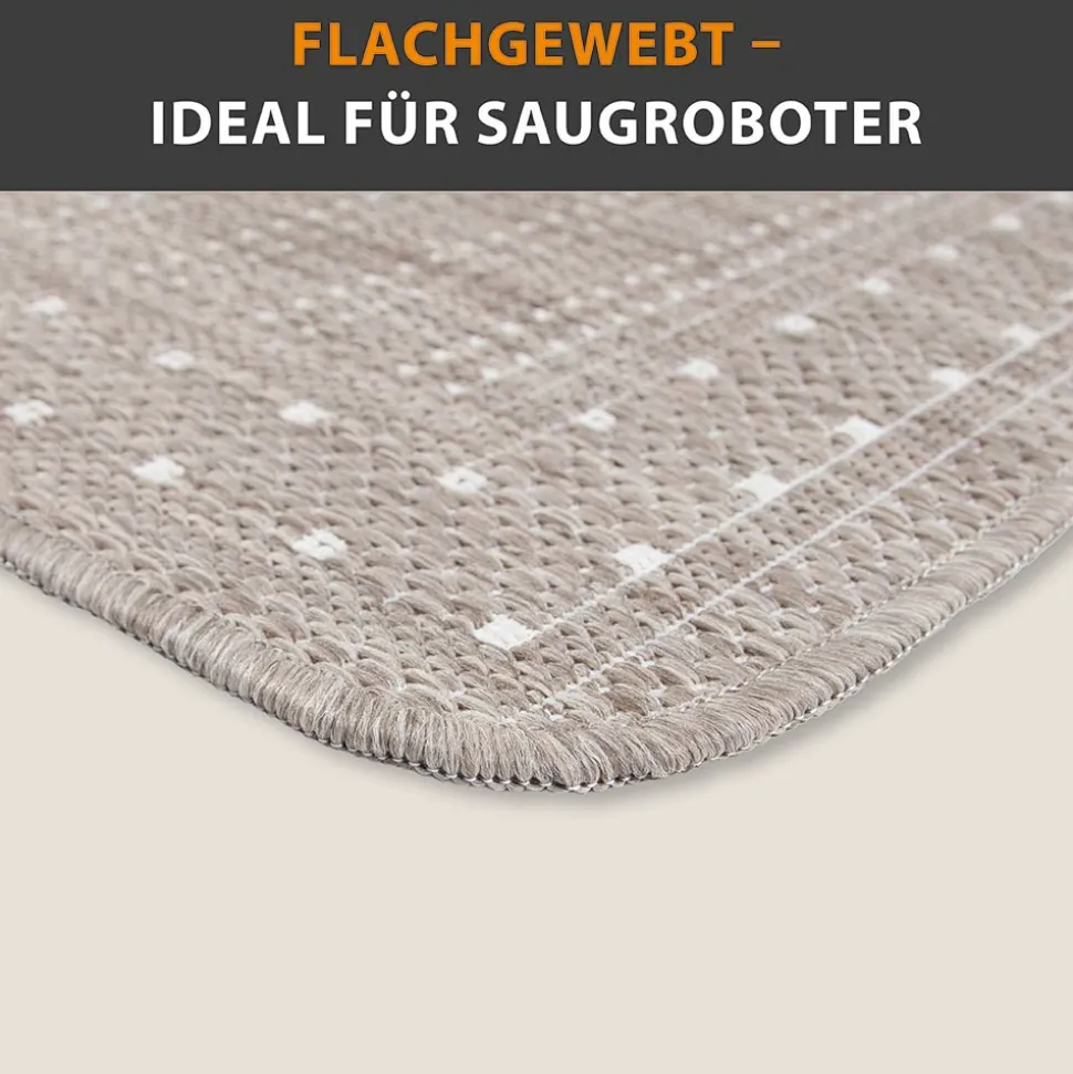 Küchenläufer Bordüre Taupe