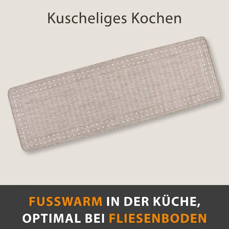 Küchenläufer Bordüre Taupe
