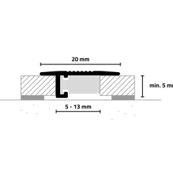 Minileiste Übergangsprofil UL 20X5