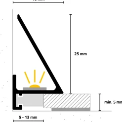 Minileiste Sockelprofil LED SLED 16X5