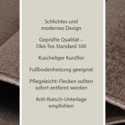 Teppich Palma Uni Kurzflor