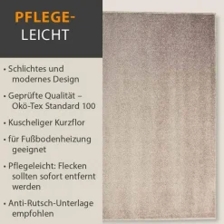 Teppich Palma Uni Kurzflor